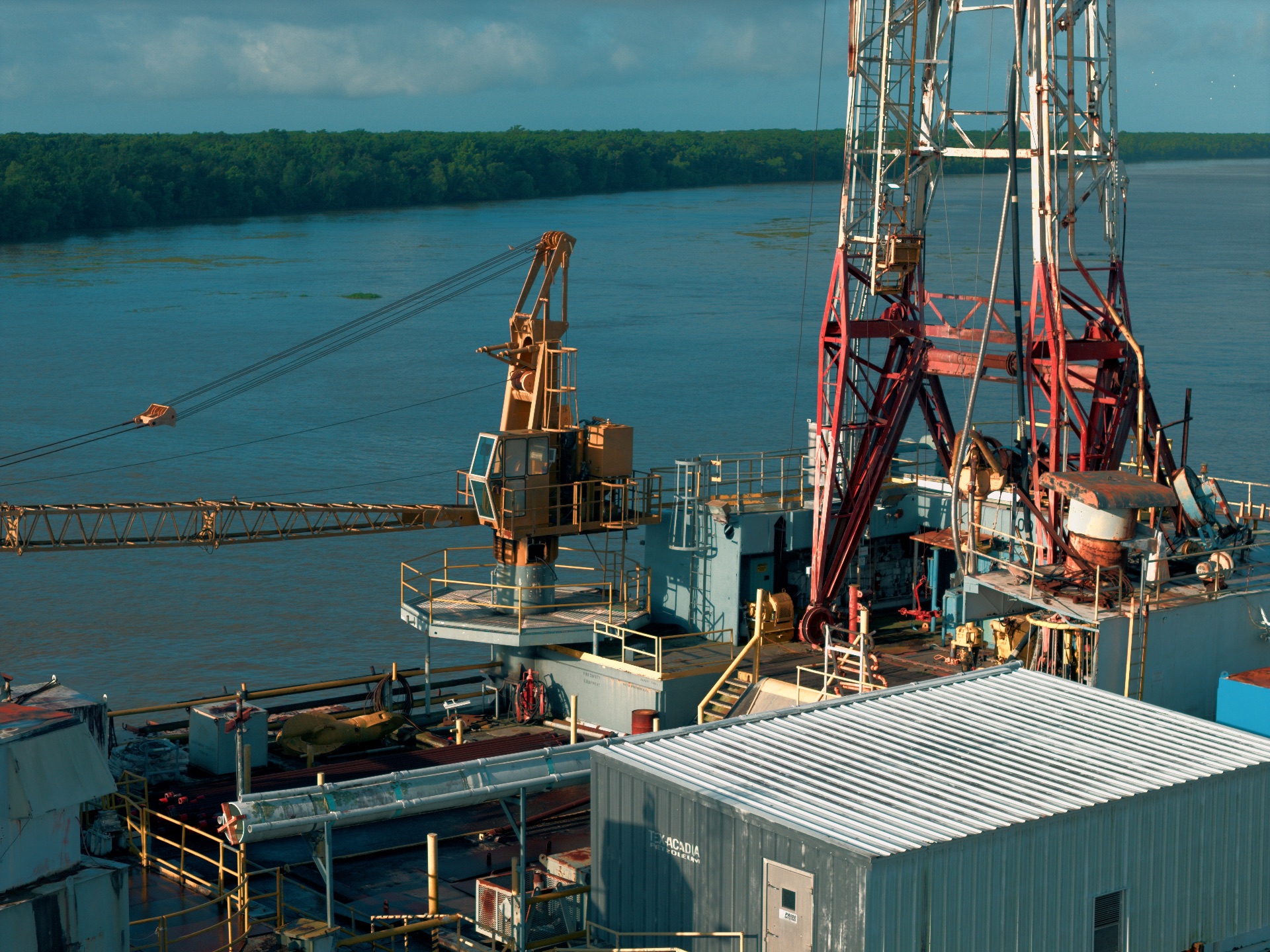Drilling Rig by the River