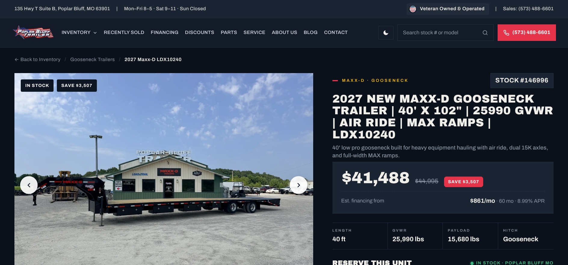 Trailer Detail Page